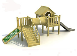 幼儿园木质滑梯_儿童户外大型木制玩具_室外木滑梯