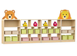 儿童玩具柜_实木书柜收纳置物_幼儿园实木柜子