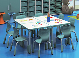 幼儿园儿童桌椅_儿童学习桌_可升降塑料桌子