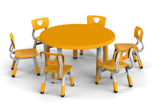 幼儿园塑料桌椅_圆形儿童家用课桌椅_幼儿园儿童家具